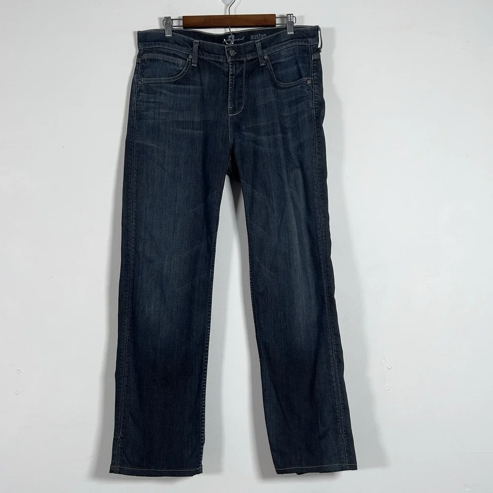 7 For All Mankind Austyn Jeans Mens Sz 34x31 Blue‎ Straight Leg